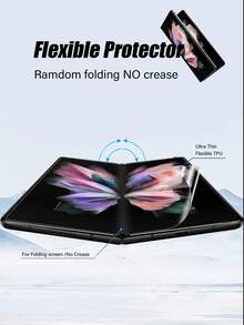 高清软膜，指纹解锁，防刮花，纳米材料自动修复划痕，兼容三星 Galaxy Z Fold2/3/4/5、Z Flip3/4/5、Z Fold 6、Z ，附带配件工具，防水防震防摔防指纹全包保护壳 - 無色 - 查看 7