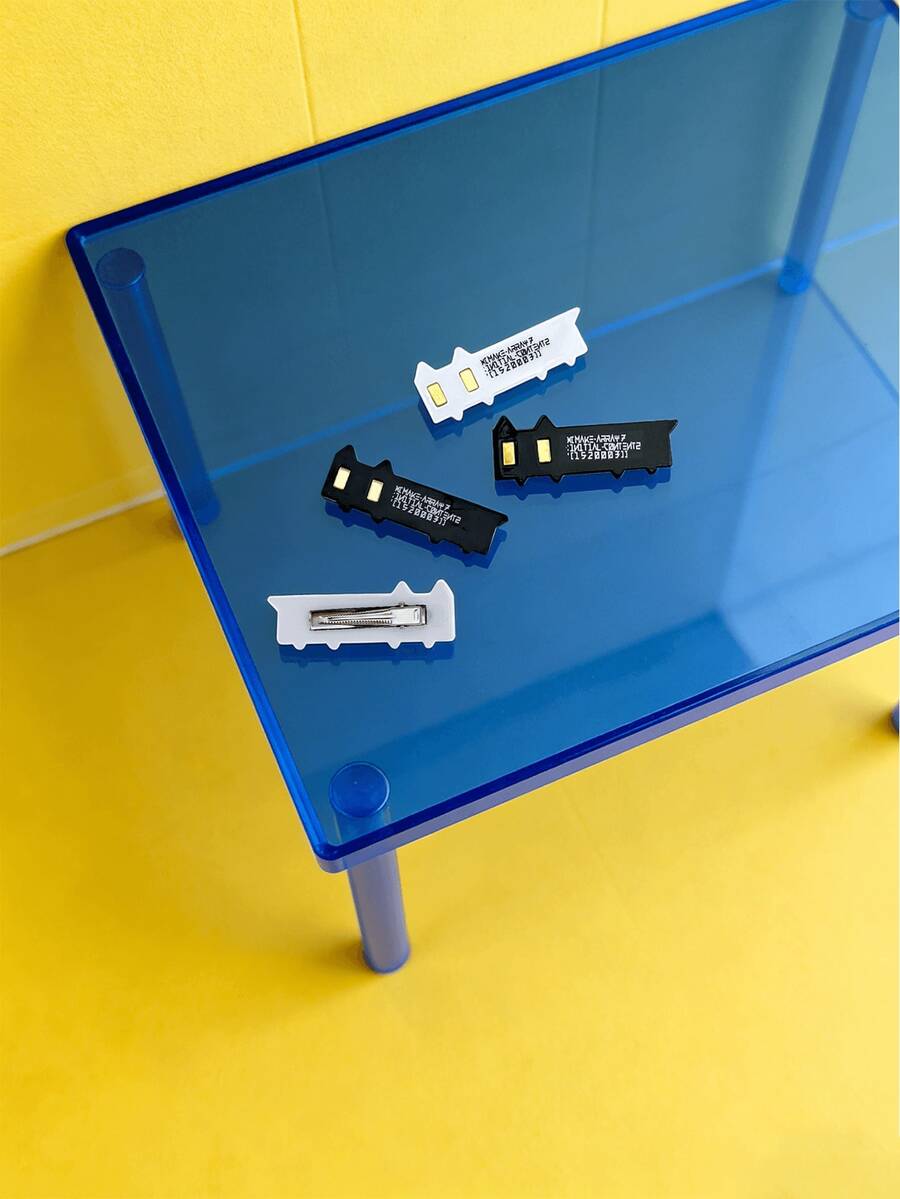 Zazumi 2 chiếc kẹp tóc hình mèo đơn giản bằng acrylic, kiểu Nhật Bản dễ thương màu đen trắng, kẹp tóc cao cấp cho tóc mái lệch và tóc gãy. - Nhiều màu - Xem 1