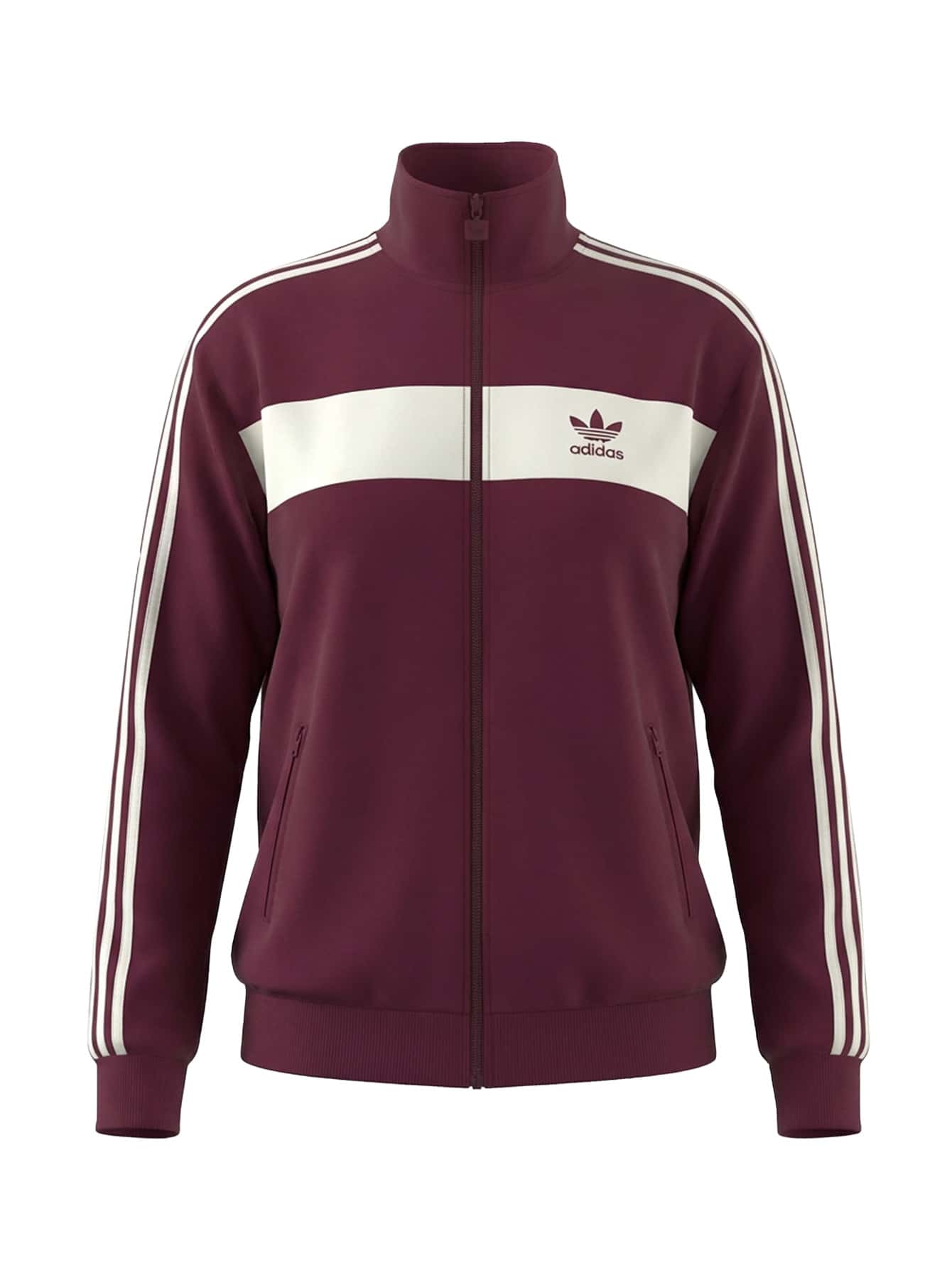 Adidas Originals Women's Colorblock Track Top Maroon - 酒紅色 - 查看 1