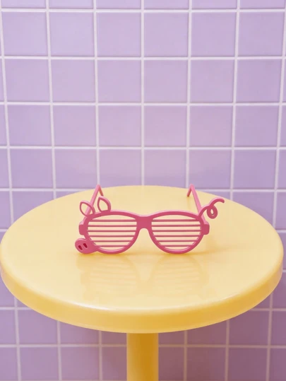 Joivida 1/2 chiếc kính hình heo hồng in 3D bằng chất liệu PLA, phụ kiện trang trí tiệc tùng, không dùng điện, vui nhộn, độc đáo, thích hợp làm đạo cụ chụp ảnh cho các sự kiện lễ hội.