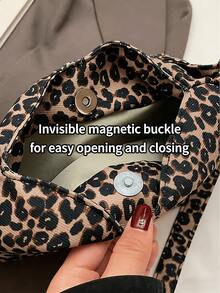 Joivida 1 件装极简豹纹斜挎包 女士可爱圆点心形软肩包 情人节新年开学季适用（棕色/米色/白色） - 彩色 - 查看 5