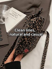 Joivida 1 件装极简豹纹斜挎包 女士可爱圆点心形软肩包 情人节新年开学季适用（棕色/米色/白色） - 彩色 - 查看 6