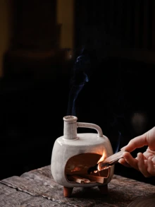 Madebyblanc 1 chiếc lư hương hình tai đôi/vuông/một tai, lư hương gỗ Palo Santo Peru, lư hương trị liệu cao cấp dành cho thiền định và yoga, lư hương hoa oải hương và cây xô thơm. - Nhiều màu - Xem 11