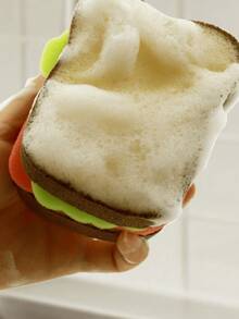 Joivida 1 cái/2 cái Miếng bọt biển rửa chén hình bánh mì sandwich hoạt hình, dụng cụ làm sạch và tẩy vết bẩn trong nhà bếp, bông rửa chén sáng tạo, miếng cọ bánh mì nướng dễ thương, khăn lau chén. - Nhiều màu - Xem 8
