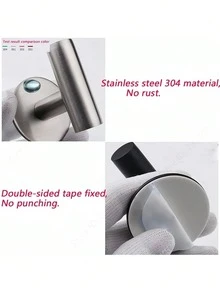 1 chiếc móc dán tự dính dùng để treo áo choàng, khăn tắm, áo khoác, quần áo, móc chìa khóa, móc treo móc chìa khóa bằng thép không gỉ 304, móc treo đồ dùng phòng tắm, nhà bếp. - Bạc - Xem 10