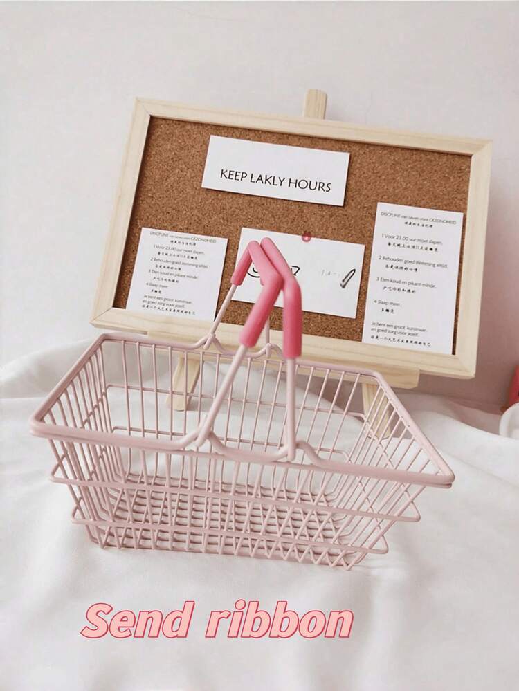 Zazumi Pink Metal Storage Baskets, Japanese Makeup Organizer, Desk & Vanity Jewelry Holder, Gift For Women, Dorm Room Home Decor, Cosmetic & Accessory Display Shelf - Multicolor - View 12