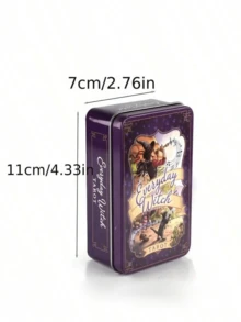 日常女巫塔罗牌，趣味占卜塔罗牌游戏，家庭聚会娱乐游戏卡牌，铁盒包装，78张镀金边指南手册，塔罗牌，娱乐派对桌游，游戏礼品 - 紫色 - 查看 2