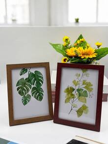 3 Khung ảnh MDF để treo tường, kích thước 10x15, 15x20, 20x25 inch, khổ A4, màu gỗ, giá đỡ khung ảnh trang trí, quà tặng kỷ niệm. - Màu gỗ đỏ - Xem 1