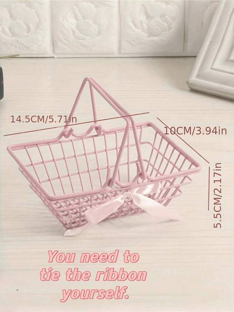 Zazumi Pink Metal Storage Baskets, Japanese Makeup Organizer, Desk & Vanity Jewelry Holder, Gift For Women, Dorm Room Home Decor, Cosmetic & Accessory Display Shelf - Multicolor - View 13