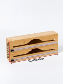 1 Bamboo-Based Food Storage Bag Dispenser, Aluminum Foil Dispenser, Food Storage Rack, Suitable For Kitchen - Back-To-School Season. - Multicolor - View 9