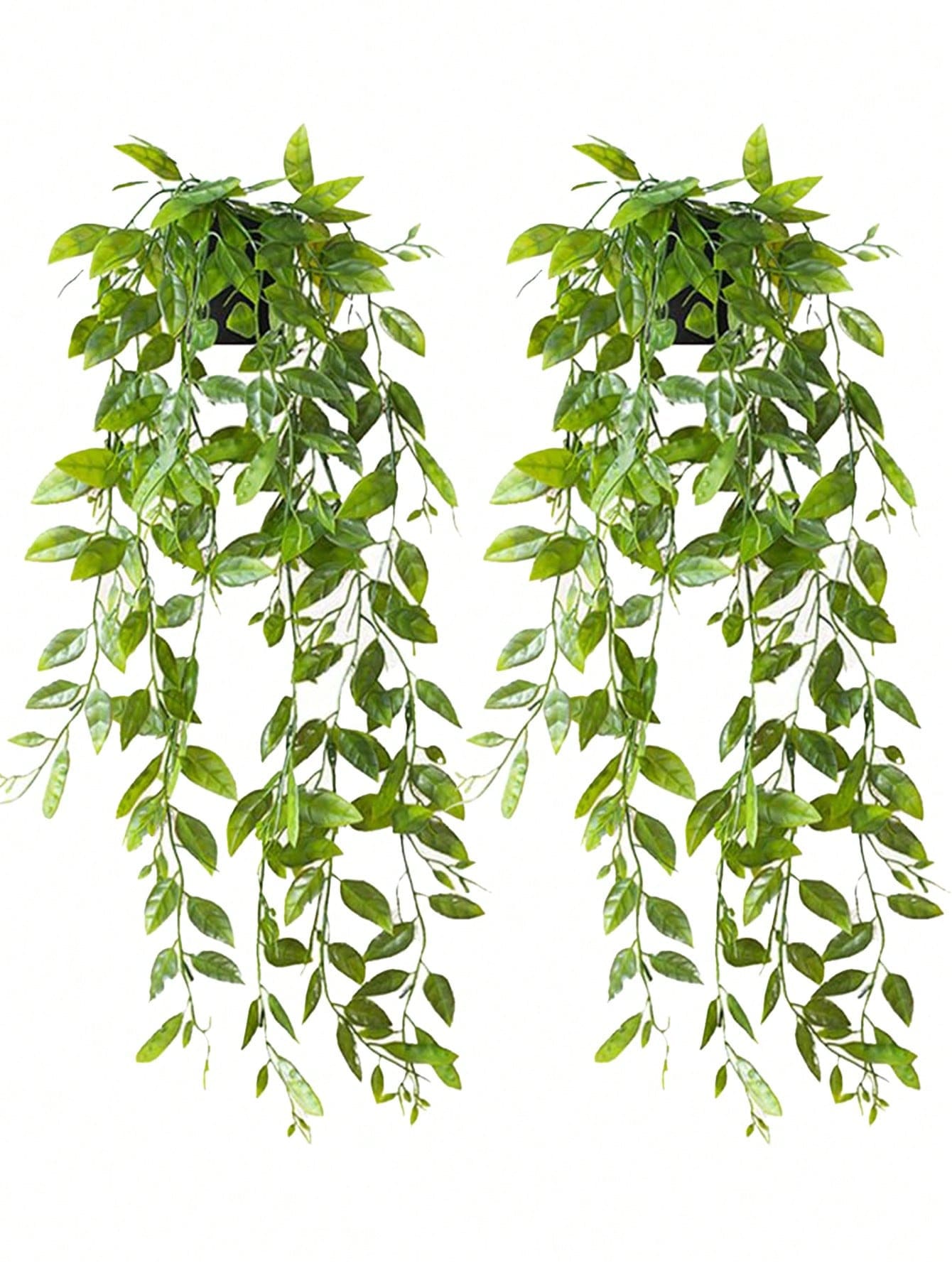 2 株人造植物，悬挂式盆栽，壁挂式置物架装饰，适合室内外使用，客厅置物架装饰，家居装饰，房间装饰，花园装饰，墙面装饰。 - 豌豆莢 - 查看 1