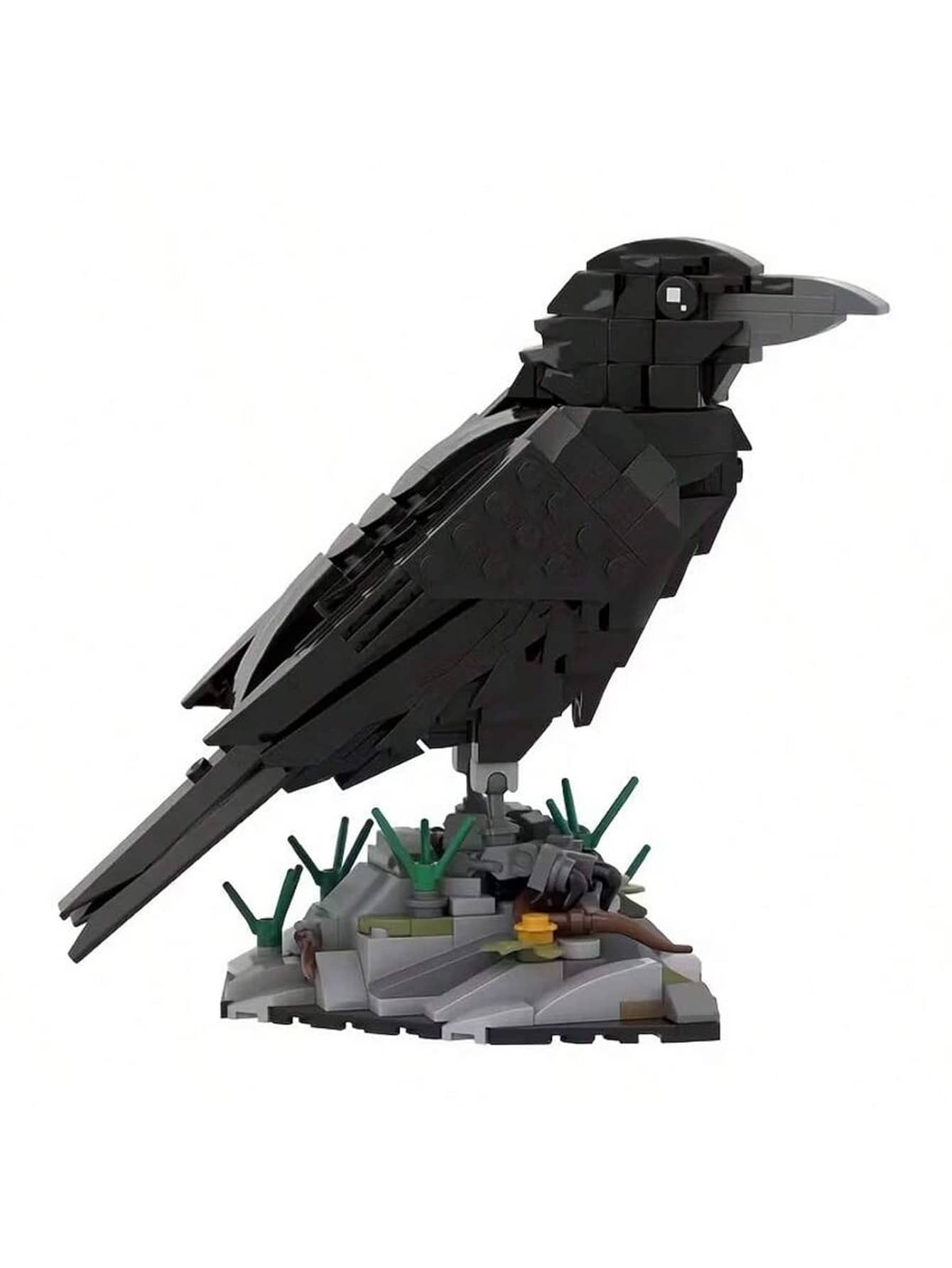 350+ Peças Conjunto de Blocos de Construção de Corvo | Blocos de Construção de Modelos de Animais e Pássaros, Modelos Colecionáveis Exquisitos em 3D, Adequado para Decoração Doméstica, Ornamentos de Mesa de Escritório, Presentes de Aniversário/Natal/Halloween/Férias - Multicolorido - Visão 1