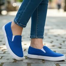 Women Wide Fit Sneakers - Royal Blue - View 5