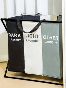 Multi-Compartment Laundry Hamper, Handheld Laundry Basket, Large Laundry Basket, Portable Laundry Basket, Three-Compartment/Two-Compartment/One-Compartment Large Household Fabric Storage Basket - Multicolor - View 9