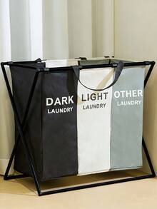 Multi-Compartment Laundry Hamper, Handheld Laundry Basket, Large Laundry Basket, Portable Laundry Basket, Three-Compartment/Two-Compartment/One-Compartment Large Household Fabric Storage Basket - Multicolor - View 4