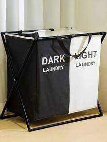 Multi-Compartment Laundry Hamper, Handheld Laundry Basket, Large Laundry Basket, Portable Laundry Basket, Three-Compartment/Two-Compartment/One-Compartment Large Household Fabric Storage Basket - Multicolor - View 6