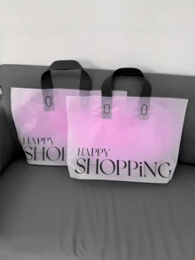 50 Stück Plastik Handtaschen Set, wasserdicht, verstärkt, tragbar, großer Kapazität, Geschenktüten für Geburtstag, Hochzeit, Party, Frauen Kleidung Verpackung, Feiertags Einkaufs Zubehör, Viral - Mehrfarbig - Übersicht 6