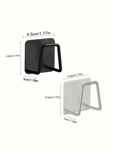Multi-Functional Stainless Steel Storage Rack With Hooks. Adhesive Mounted, Rust-Proof, Waterproof & Quick-Drying. Holds Pot Lids, Cutting Boards, Sponges And Brushes. Suitable For Kitchen, Bathroom And Bedroom, Ideal As Valentine's Day Gift. - Multicolor - View 3
