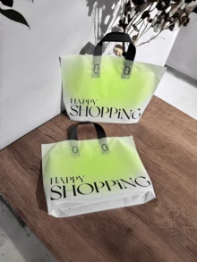 50 Stück Plastik Handtaschen Set, wasserdicht, verstärkt, tragbar, großer Kapazität, Geschenktüten für Geburtstag, Hochzeit, Party, Frauen Kleidung Verpackung, Feiertags Einkaufs Zubehör, Viral - Mehrfarbig - Übersicht 4