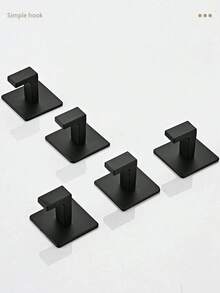 1个/3个浴室粘性毛巾挂钩，壁挂式浴袍挂架，无需钻孔 - 彩色 - 查看 5