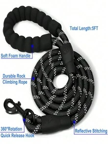 Bộ dây đeo ngực cho chó, áo vest có đệm mềm điều chỉnh được, áo vest vải Oxford phản quang chống nghẹt thở, có tay cầm điều khiển và vòng móc dây an toàn ô tô (tùy chọn) - Tặng kèm dây xích chắc chắn dài 1,5 mét. - Nhiều màu - Xem 4