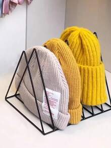 1 Iron Tripod, Baseball Cap Storage Rack, Knitted Cap Storage Rack, Book Storage Rack, Document Storage Rack, Suitable For Baseball Caps, Knitted Caps, Books, Documents And Other Items, Suitable For Drawers, Wardrobes, Desks, Etc., Perfect For Gender Revealing Parties, Birthdays, Weddings, Parties, Perfect Gifts For Colleagues, Friends And Family - Multicolor - View 2