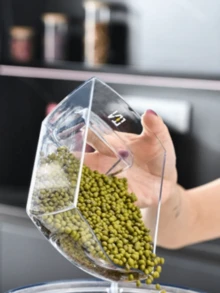 1 pieza Recipiente de almacenamiento de granos giratorio de 360 grados con compartimentos, cubo de arroz a prueba de humedad y resistente a insectos, cubo de arroz a presión para el hogar, disponible en varios colores, adecuado para almacenar diversos granos y arroz, a prueba de insectos y a prueba de polvo, recipiente de almacenamiento de granos, recipiente de almacenamiento de alimentos, almacenamiento de cocina - Multicolor - Ver 7