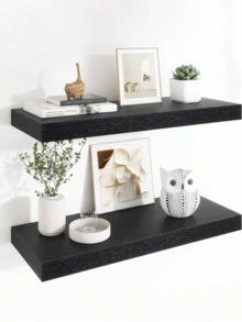 1PC Large Capacity Large Size Storage Display Wall Mounted Floating Shelf Modern Style White Shelf For Bedroom Living Room Kitchen Office Home Organization Decor Wall Mount Shelving - Black - View 9