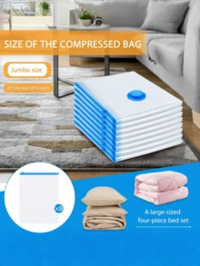 Large Vacuum Storage Bags, Vacuum Seal Bags For Clothing With Hand Pump, 80% Space Saver Bags For Clothes, Pillows, Comforters And Blankets, Home Travel Essentials - Multicolor - View 5