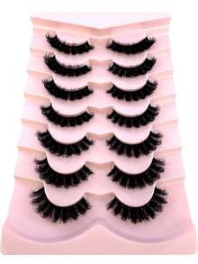 7 Cặp mi giả DD Curl Russian Volume mềm mại, 3D, hiệu ứng mắt mèo, dài và dày 8D cho trang điểm mắt ấn tượng. - màu đen - Xem 2