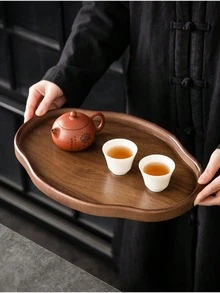 Khay tre tự nhiên hình dạng bất thường, khay phục vụ trà đạo, nhà bếp gia đình, nhà hàng, khách sạn, phong cách mộc mạc tối giản, bền chắc, dễ vệ sinh. - Màu Tím - Xem 7