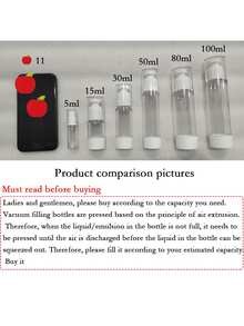1 Piece, Transparent Vacuum Cosmetic Cream Pump Bottle Vacuum Bottle With Press Pump, Vacuum Lotion Bottle Refillable Cosmetic Storage Container Small Bottle Jar Portable Travel Cream Lotion Container Jar, Essence Dispenser, Travel-Friendly Cosmetic Dispenser Suitable For Foundation, Lotion, Essential Oil, Shampoo, Travel Storage Foundation, Cream, Moisturizer Or DIY Skin Care Products, Used To Pack Homemade Beauty Gifts - Clear - View 3
