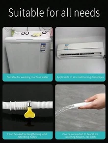 Universal Faucet Extension Hose Cuttable 1m 2m 4m 8m Flexible Heavy Duty Leakproof Connector Bathroom Kitchen Washing Machine Outdoor Garden Yard Watering Tool Easy Install - White - View 6