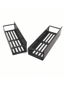 1/2 Pcs Magnetic Spice Rack Organizer, Suitable For Refrigerator And Oven, Black Fridge Storage Rack - Multicolor - View 2