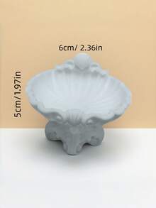 1个3D打印贝壳形首饰托盘戒指耳环收纳架，优雅曲线海洋细节海岸风装饰，适用于梳妆台、家居礼品 - 彩色 - 查看 3