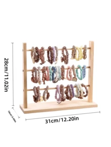 1PC Vertical Multi Size Wooden Ribbon Organizer Spool Holder Jewelry Display Stand Multi Functional Ribbon Rack Storage Organizer For DIY Craft Room Cake Shop Gift Shop Flower Shop Daily Home Use Desktop Organizer Sewing Craft Supplies - Yellow - View 7