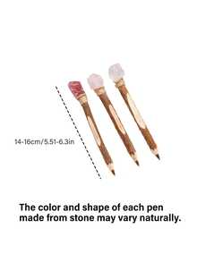 Joivida 1Pc/3Pcs Creative Wooden Ballpoint Pen Set For DIY Signatures And Drawing, Perfect Holiday Gift - multicolor - View 8