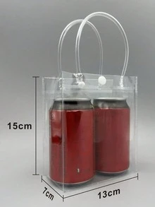 1/20/30/40/50个装情人节礼品袋，透明PVC手提袋，带提手，可重复使用，防水防污，适用于节日派对礼品、购物、小型企业包装 - 多色 - 查看 5