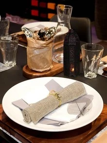 6/12-Pack Ramadan Napkin Rings, Bismillah Letter Metal Napkin Rings, Gold Buckle Rings, Happy Eid Napkin Holders, Suitable For Wedding And Ramadan Banquet Table Decoration - Multicolor - View 3