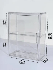 Caja acrílica transparente moderna a prueba de polvo | Soporte de exhibición de almacenamiento con ventana de visualización | Para exhibir figuras - Multicolor - Ver 2
