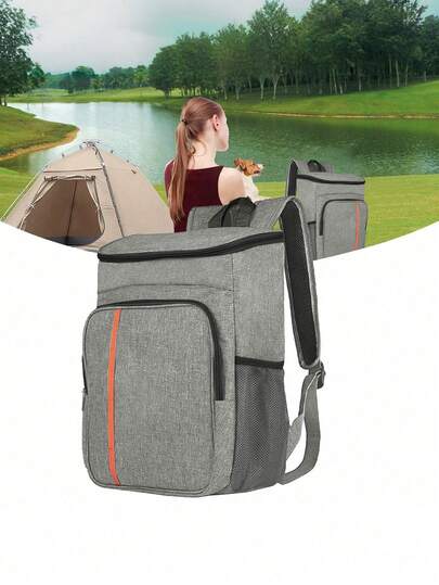 1 قطعة حقيبة غداء عازلة للحرارة محمولة سعة 20 لتر، صندوق طعام، حقيبة ظهر عشاء عازلة للماء ومعزولة للثلج، مناسبة للتخييم