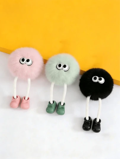 POKOJA LAND 1个可爱卡通毛绒钥匙扣，包包挂件（采用柔软蓬松的材质制成/多种可爱设计，适合家居装饰或日常使用，可爱学生包包挂件，圣诞节、情人节和生日礼物）