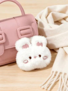 POKOJA LAND 1 Pack Cute Bunny Plush Keychain Mini Rabbit Keychain Purse Charm Pendant Gift For Women For Backpack,Purse,Handbag,Goody Bag Ornament For Goody Bag Spring To Summer - Multicolor - View 4