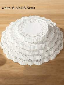 100pcs Round White Paper Doilies,Disposable Baking Lace Paper Doilies, For Crafts, Tableware Decor, Parties, Wedding, Cakes, Desserts,Baked, Grilled, Fried Food - White - View 12