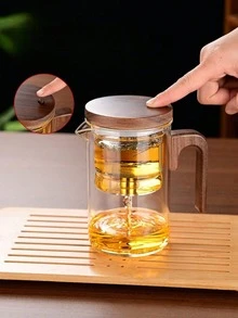 Magic Teapot, Water-Divided Glass Teapot, 2025 Pressure Control Magic Teapot, Magic Glass Teapot With Filter, Suitable For Fragrant Tea And Loose Tea Magic Teapot - Tea Square (Transparent) 600ML - View 6