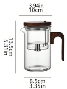 Magic Teapot, Water-Divided Glass Teapot, 2025 Pressure Control Magic Teapot, Magic Glass Teapot With Filter, Suitable For Fragrant Tea And Loose Tea Magic Teapot - Tea Square (Transparent) 600ML - View 3