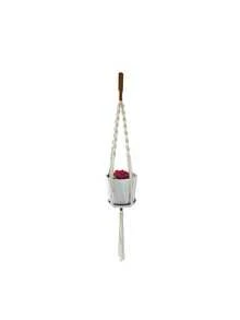 1PC, Woven Plant Hanger, Minimalist Polyester Plant Container Hanging Basket For Home - Bronze - View 3