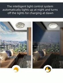 Solar Ceiling Light With Remote Control Indoor Outdoor Upgrade 100W Solar Wall Shed Lights, Solar Porch Ceiling Light Pendant Daytime Work Lights Shed Lamp For Garage Gazebo Barn, Patio, Carpot, (10W/25W/60W/100W) - White - View 8