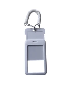 1PC Macaron-Colored Solid Plastic Card Holder With Sliding Cover & Spring Coiling Keychain, Portable Durable ID Badge Holder, Ideal For School, Student & Daily Commute, Perfect Gift For Friends - Multicolor - View 16