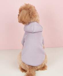 Ein Polyester-Lila Aufwärmhoodie aus der beliebten Dopamin-Farbserie, geeignet für den Innen- und Außenbereich für Katzen und Hunde - Mauve - Übersicht 2